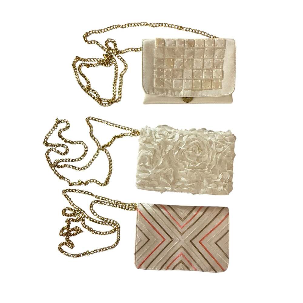 Set of 3 Vintage Evening Shoulder Bags with Gold Tone Chains